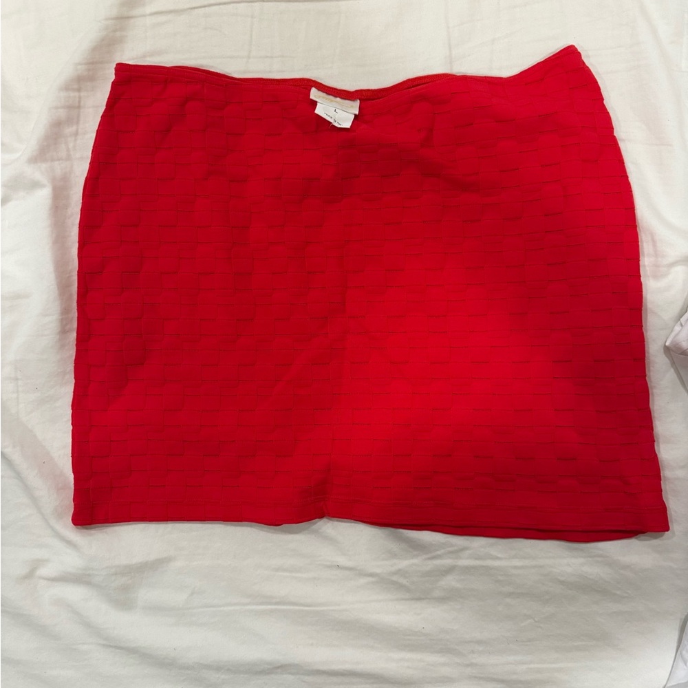 Vintage Red Textured Women's Skirt